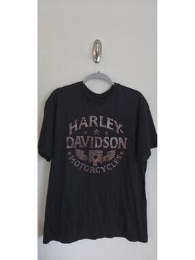Harley-Davidson Black Graphic Short Sleeve T-Shirt Size L